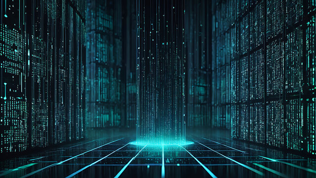 cloud technology with binary code background
