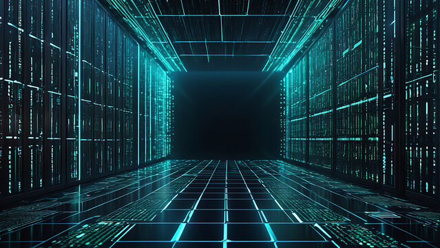 cloud technology with binary code background