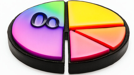 Creative pie chart design studio graphic illustration colorful close-up data visualization concept