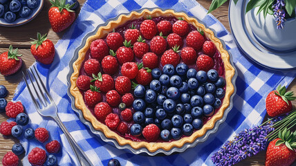 fruit, dessert, food, berry, strawberry, blueberry, sweet, fresh, berries, breakfast, raspberry, blackberry, healthy, red, waffle, cream, blueberries, cake, delicious, strawberries, white, plate, bowl