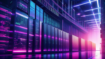 cloud technology with binary code background