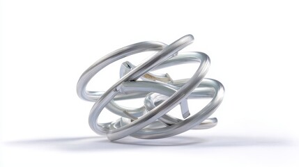 An abstract white background featuring a flexible iron tube spiral spring