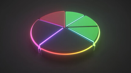 Dynamic colorful pie chart visualization digital space graphic design abstract environment aesthetic viewpoint