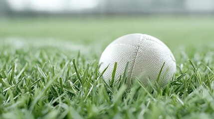 White ball on grassy field