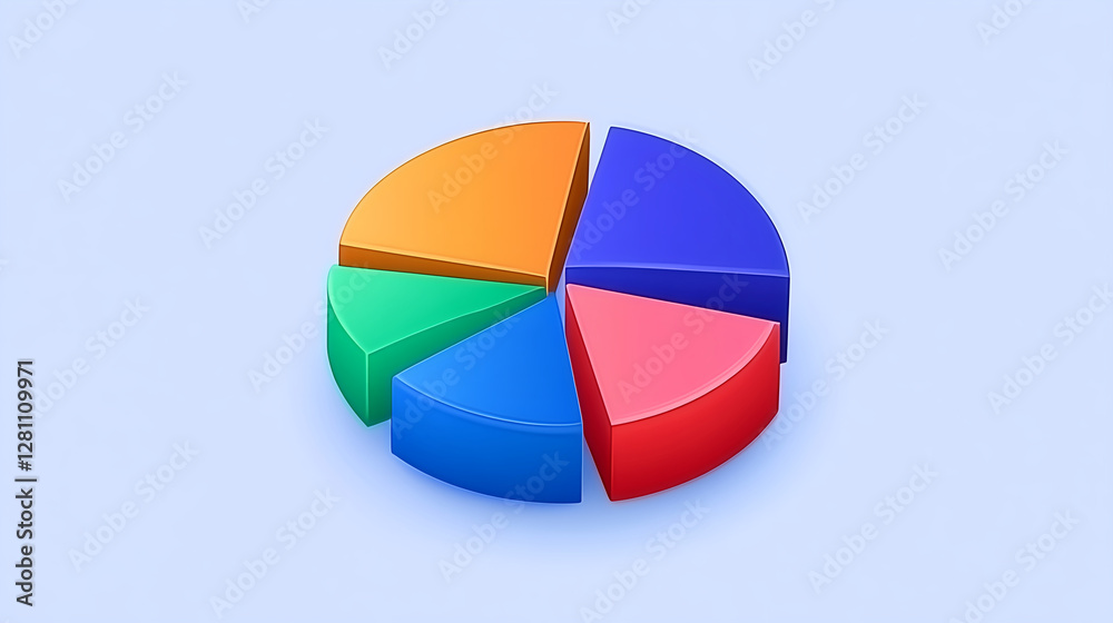 Poster analyzing data trends color-coded pie chart visualization digital presentation business environment 
