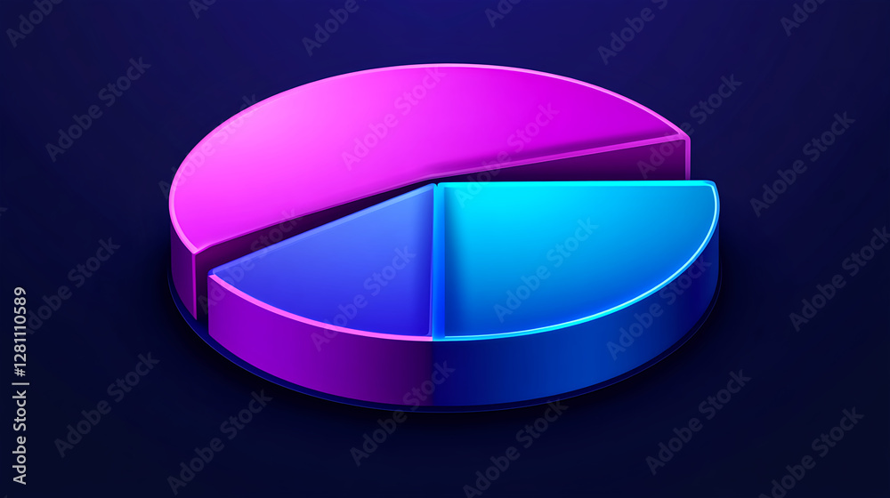 Poster dynamic pie chart visualization digital space infographic design modern environment aerial view data