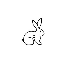 Simple cartoon bunny illustration with a Roman numeral symbol on its side. The animal is sitting on a blank white background.