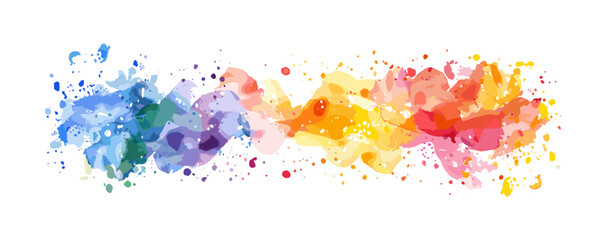 Abstract watercolor shapes vector illustration on white background, hand drawn color splashing vector painting, artistic design, modern art, creative brush strokes, liquid texture, ink splash,