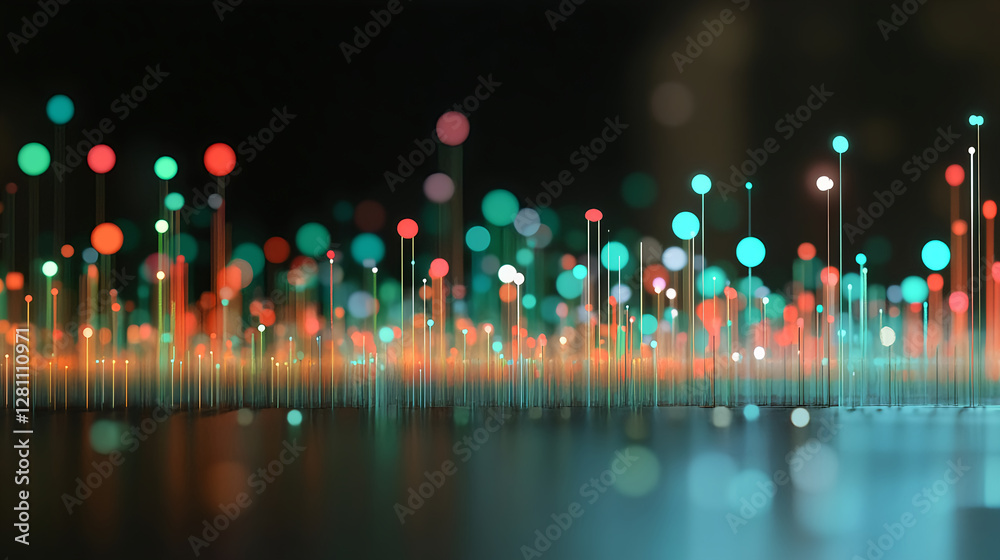 Poster visualizing data patterns digital art abstract design modern technology close-up futuristic concept