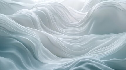 Fototapeta premium Abstract wavy white pattern with flowing lines, creating a smooth, elegant texture and minimalist aesthetic