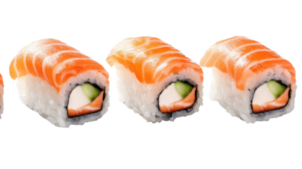 Set of sushi isolated on a white background