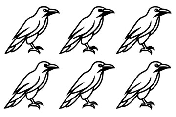 Obraz premium Crow Line Art Bundle