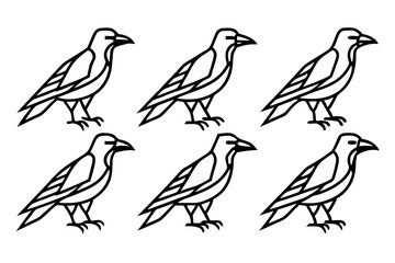 Crow Line Art Bundle