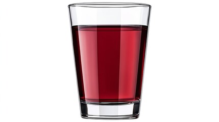 Isolated Tall Glass of Dark Red Liquid on White Background