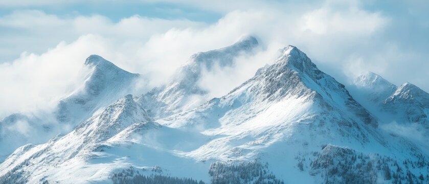 mount ranges during winter