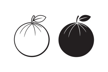 Fresh Orange Vector Icon – Juicy Citrus Fruit Illustration. Minimal Orange Slice Icon – Healthy Tropical Fruit Design. Organic Orange Vector – Vitamin C Rich Citrus Symbol