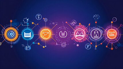 Exploring digital connectivity and security virtual environment infographic modern technology insights