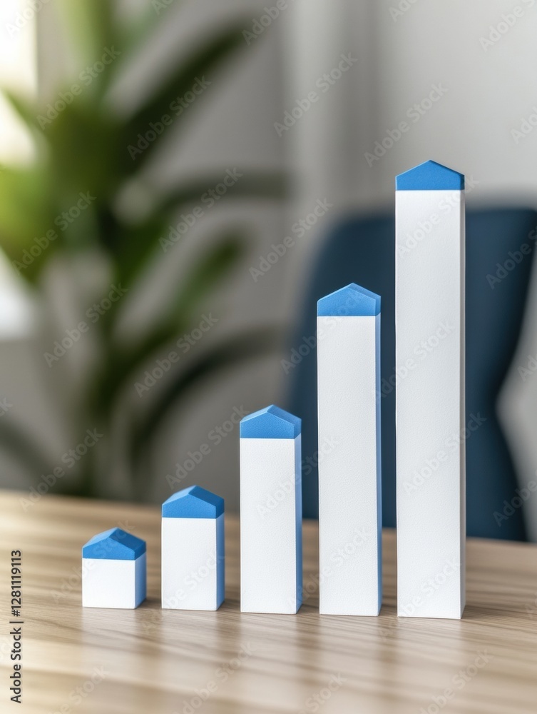 Leinwandbilder sales performance comparison showing low sales and exponential growth with corporate minimalistic de