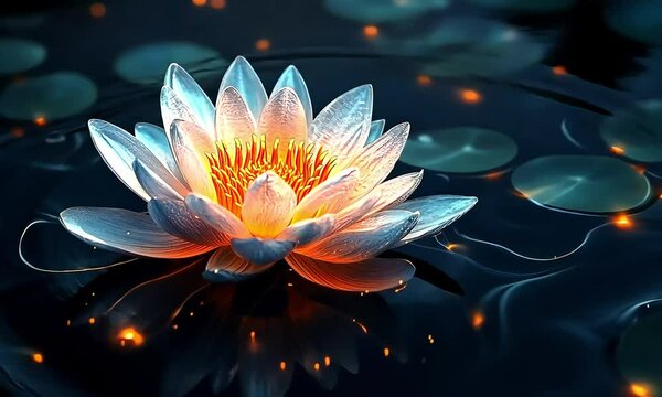 Awakening to Enlightenment: A Lotus Flower Emerging from Darkness, Inspired by the Bhagavad Gita
