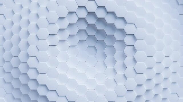 abstract white 3d hexagon background, 4k seamless loop - Powered by Adobe