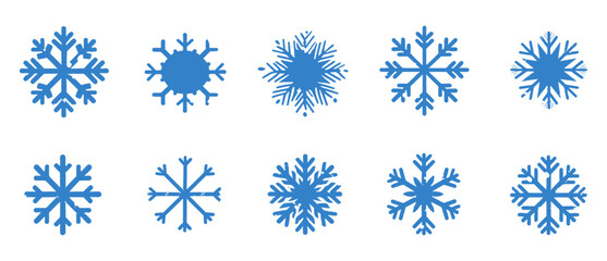 Snowflake vector set, blue snowflakes icons, black snowflake, winter snowflake template, abstract snowflake icon, isolated snowflakes, Christmas ice pattern, geometric snowflakes,