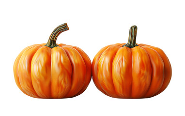 Fototapeta premium Two Perfect Pumpkins for Autumn Harvest and Thanksgiving Decorations