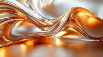 Abstract gold silver liquid waves, elegant background