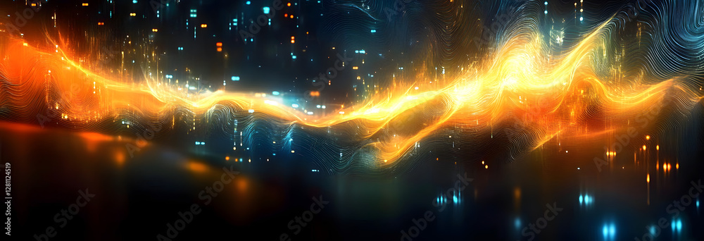 Poster digital background perfect for tech processes, neural networks, artificial intelligence, data transf