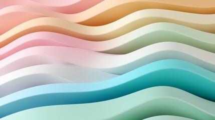 Obraz premium Vibrant hues and futuristic shapes blend seamlessly in colorful abstract 3D curves with a retro-futurism style