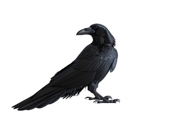 Fototapeta premium Majestic Black Raven Dark Bird Mysterious Creature Gothic Wildlife Photography Avian Portrait