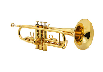 Obraz premium Isolated Trumpet Close-Up on Black Background for Musical Instrument Marketing