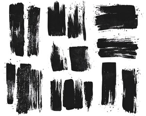 Abstract paint strokes collection
