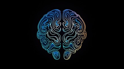 Vibrant 3D illustration of human brain anatomy. Neuron pathways and circuitry highlighted in colorful lines.