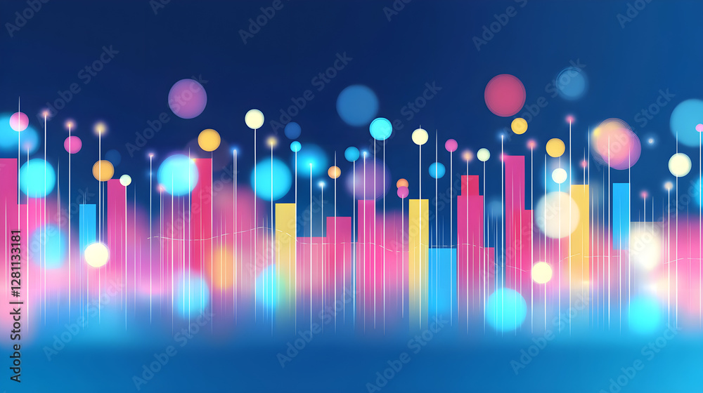 Poster dynamic colorful data visualization display modern digital environment abstract graphic design conce