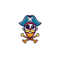 Obraz premium Bold Pirate Logo on White Background for Branding and Merchandise