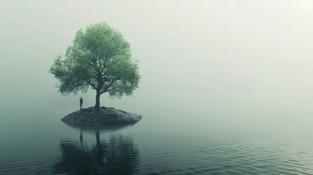 A distant person standing alone, avoiding emotional connection and closeness.