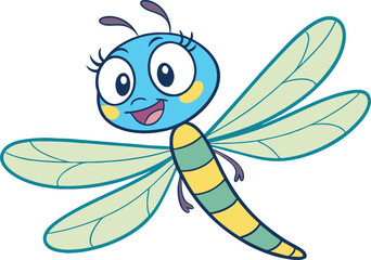 dragonfly cartoon vector illustration