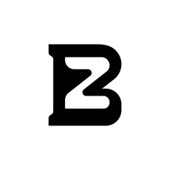 Initial Letter B Z Modern Logo Design