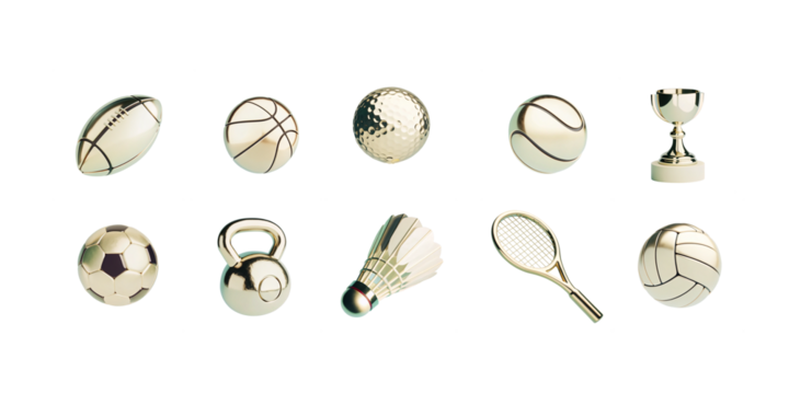 3d gold metallic sport iconset, home icon, 3d star, golden assets. Chrome 3d assets, app icons, shiny UI elements, app assets
