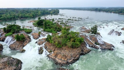 Mekong River Khon Pha Pheng Waterfall Champasack laos