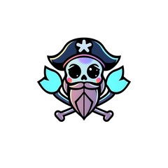 Bold Pirate Logo on White Background for Branding and Merchandise