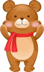 watercolor bear character
