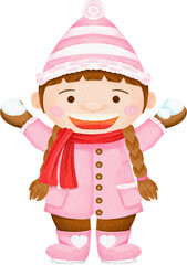 watercolor girl character