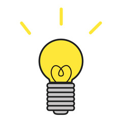 Icon of a glowing light bulb