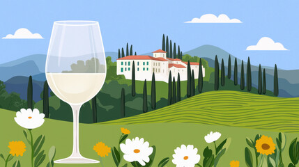 Itinerary, Vineyard tour itinerary featuring a wine glass in high fidelity, perfect for travel and wine enthusiasts.