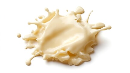 Obraz premium Realistic Splash of Cream Isolated on a White Background from Above