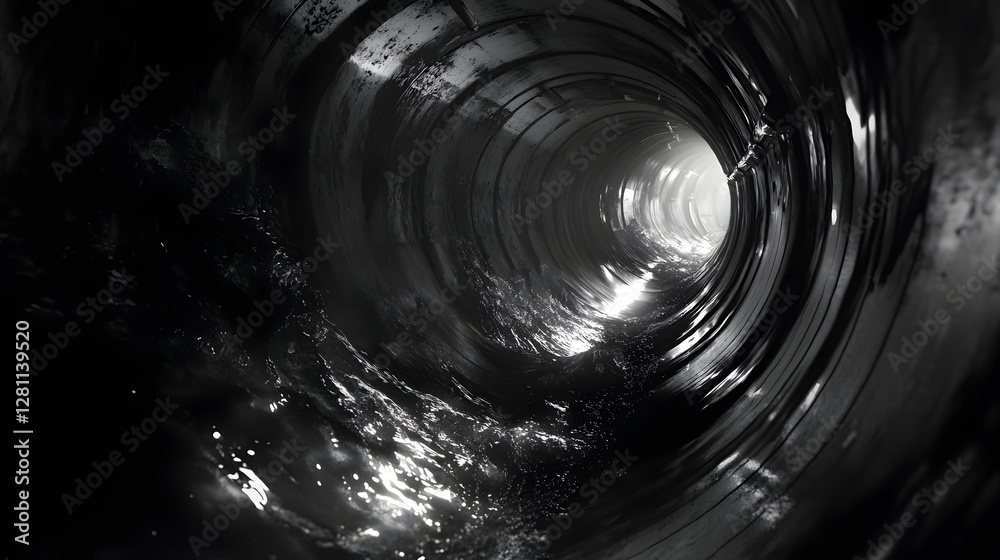 Aufkleber a captivating abstract digital artwork featuring a mysterious and mesmerizing tunnel like structure 