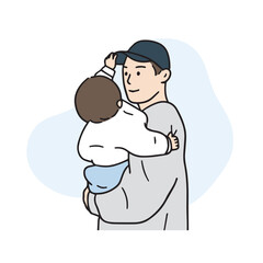 It's an illustration of the father and son's affectionate appearance.