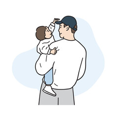 It's an illustration of the father and son's affectionate appearance.