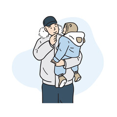 It's an illustration of the father and son's affectionate appearance.